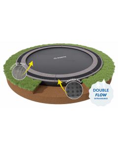 Flat to the Ground Trampolin North 430 cm Grau