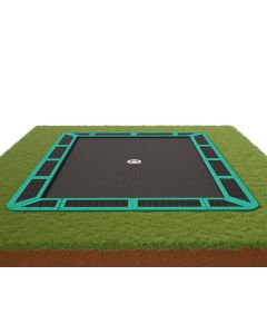 Flat to the ground Trampolin Rechteck Capital Play 427 x 305 Grün