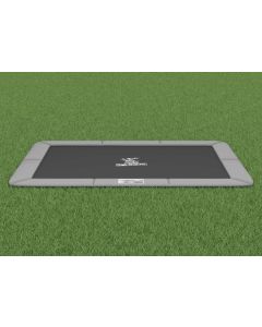 Flat to the ground Trampolin Rechteck Magic Circle Pro Grau 214x305 cm