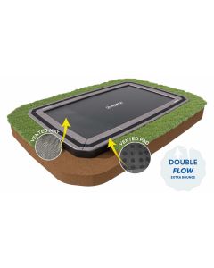 Flat to the ground Trampolin Rechteck North 460x310 cm Grau