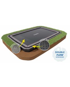 Flat to the ground Trampolin Rechteck North 520x370 cm Grau