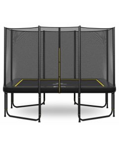 Rechteckige Trampolin Magic Circle Pro Black 214 x 305 cm mit sicherheitsnetz