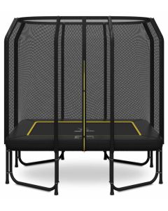 Rechteckige Trampolin Magic Jump Fiber 153 x 214 cm Black mit Sicherheitsnetz